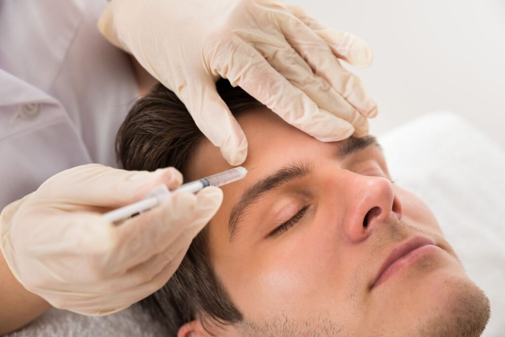 Man getting Botox injectables
