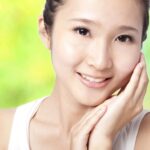 Beautiful asian young woman with skin care